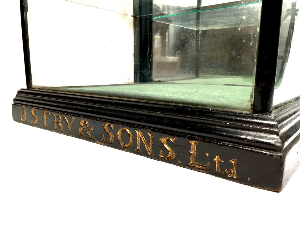 Antique J & S Fry's Chocolate Confectionery Glass Shop Counter Display Cabinet