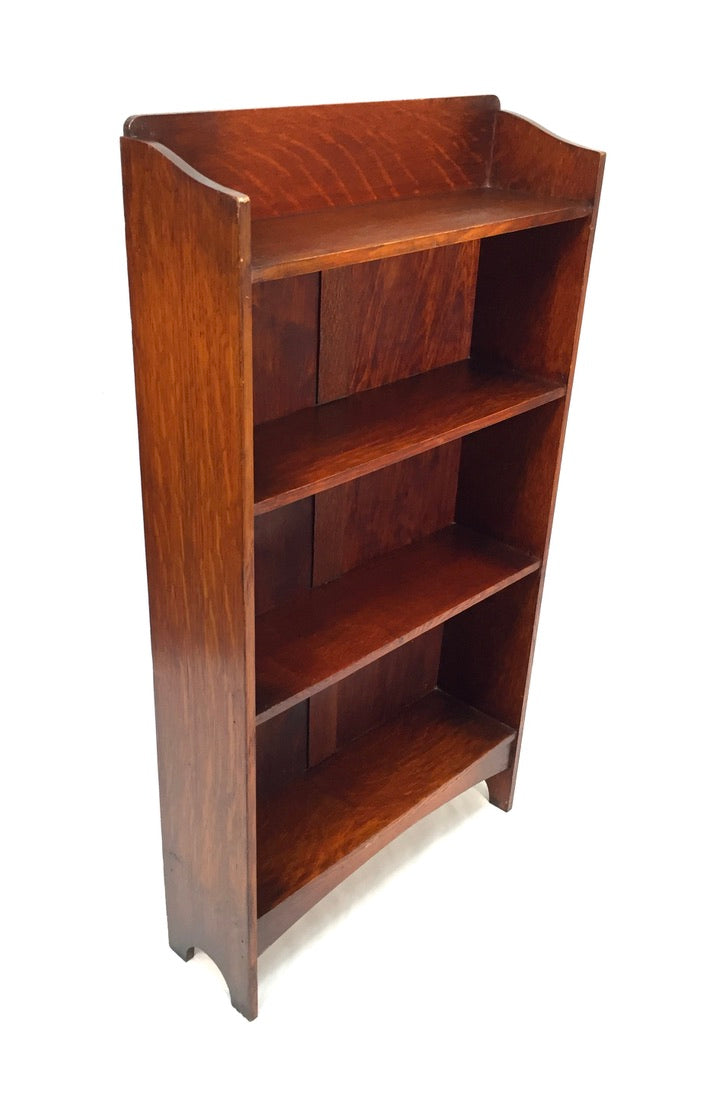 Antique Wooden Solid Oak Bookcase / Book Shelf Display Rack Freestanding c.1935