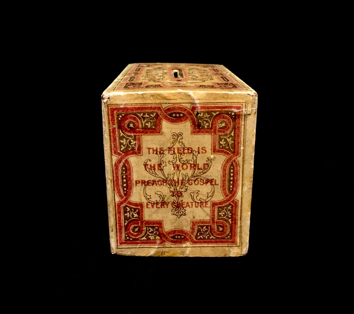 Antique Wooden London Missionary Society "LMS" Box Collection Offering Box