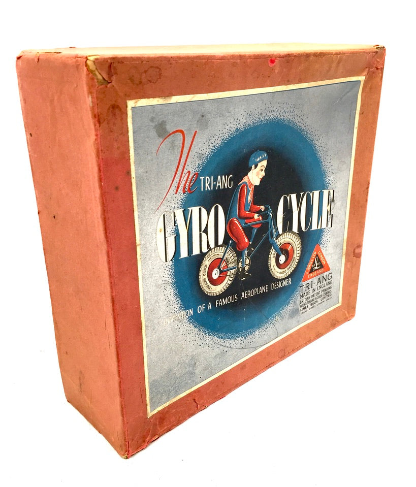 Antique Toys & Games Tri-ang Line Bros Tinplate Gyro Cycle in Original Box c1930
