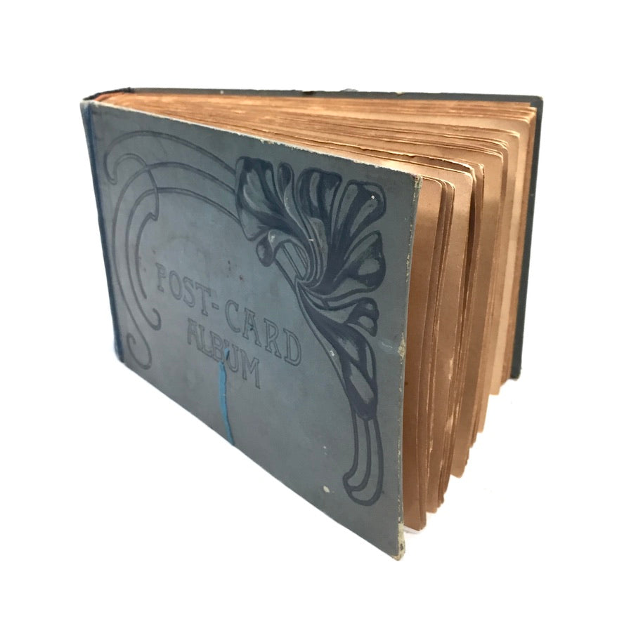 Antique Art Nouveau Early 20th Century Postcard Album / Photo Book / Scrapbook
