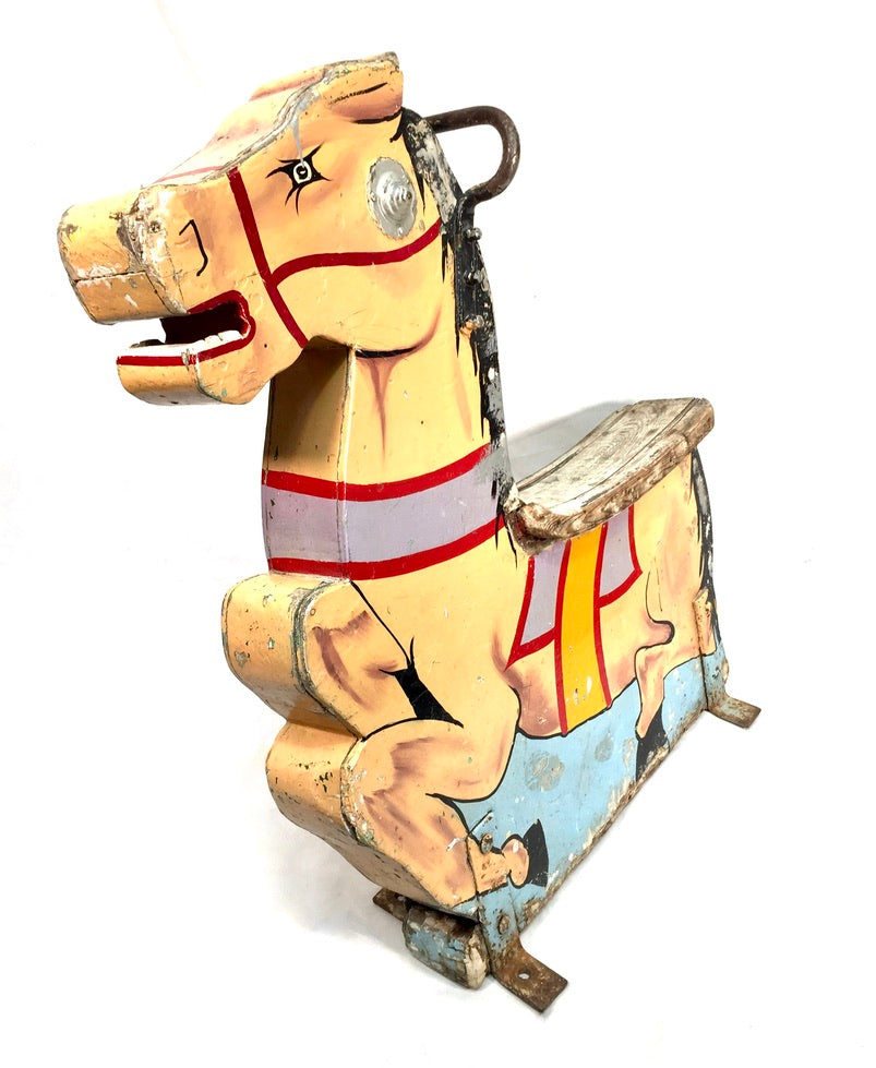 Antique Hand Painted Salvaged Fairground Carousel Animal Horse Figure / Ride