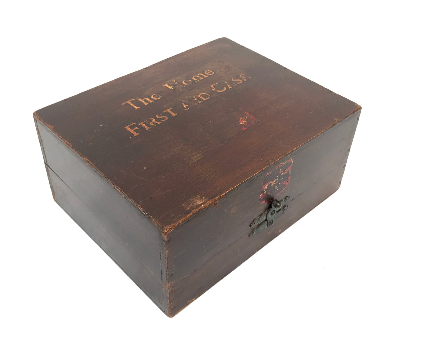 Antique Wooden Boots The Home First Aid Box & Full Contents Apothecary