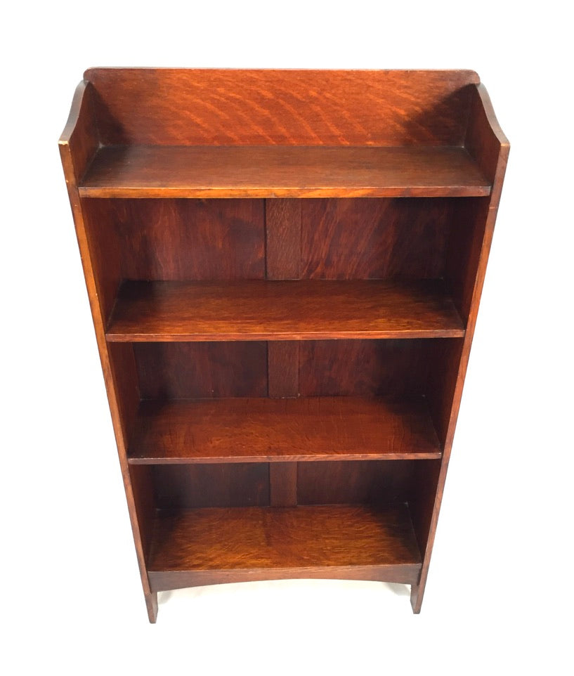 Antique Wooden Solid Oak Bookcase / Book Shelf Display Rack Freestanding c.1935