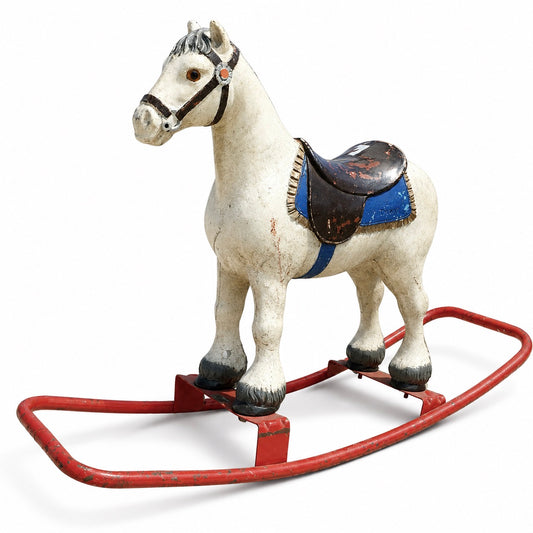 Vintage Toys - Tri-ang Children's Rocking Horse on Red Stand c.1950 / Antique