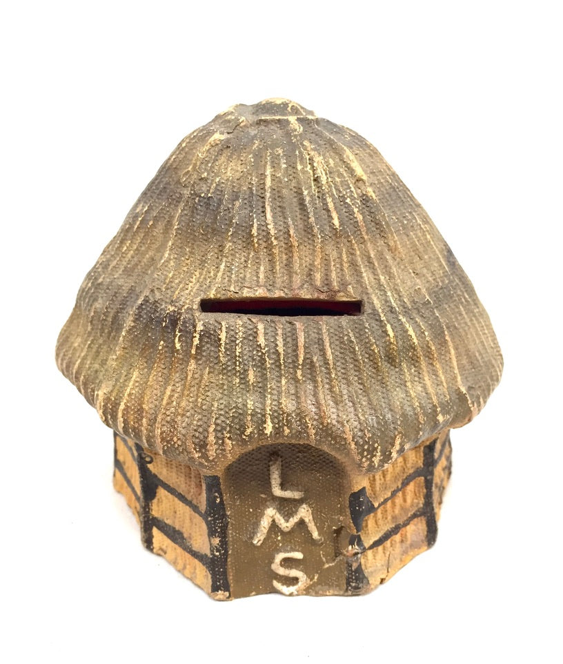 Antique Papier-mache London Missionary Society "LMS" Box Collection Offering Box