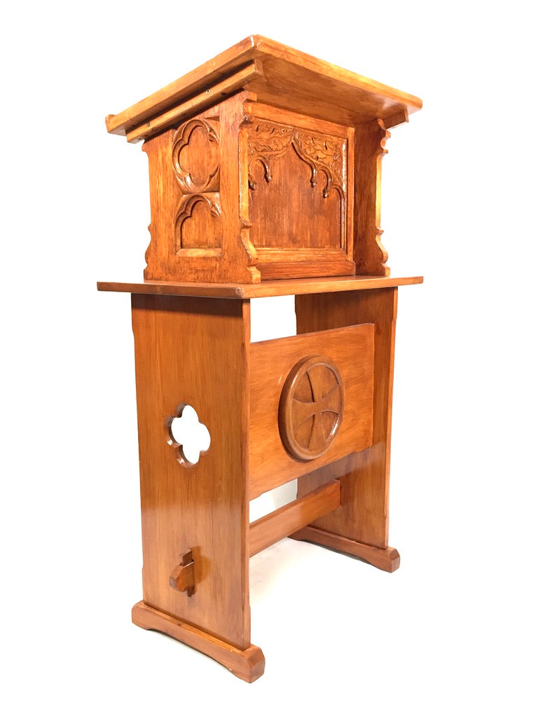Antique Wooden Large Floor Standing Lectures Lectern / Book Stand / Church