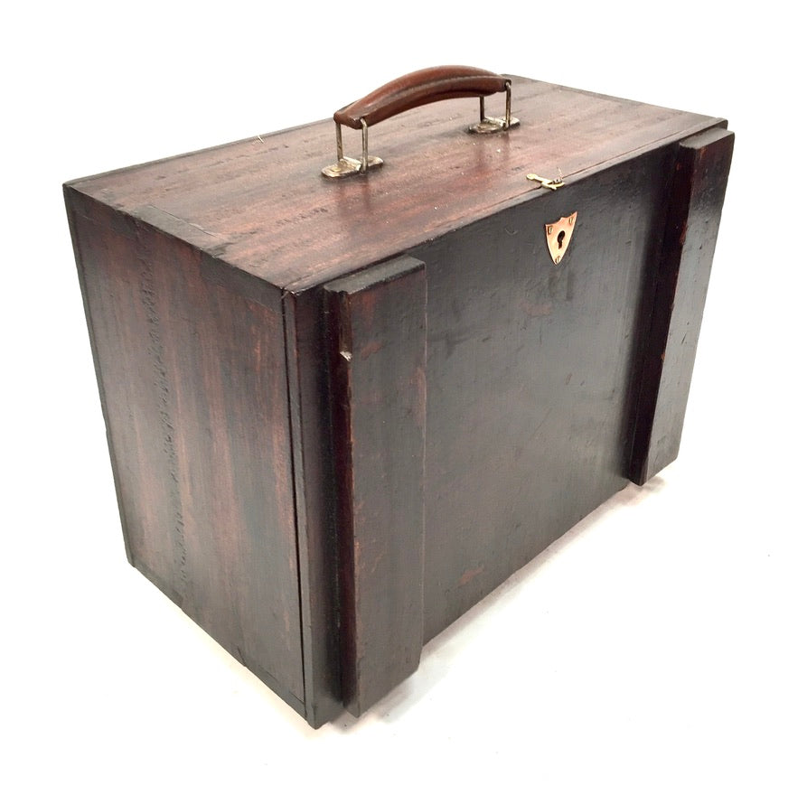 Antique Wooden Engineers Toolbox / Tool Box / Collectors Cabinet / Storage Box