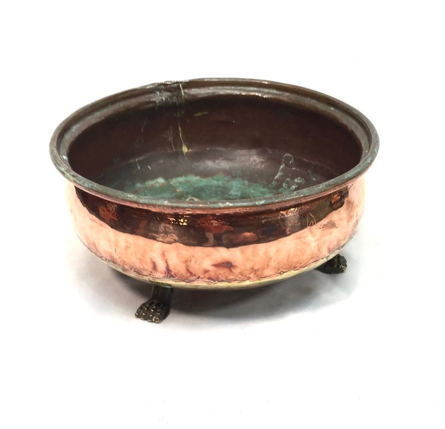 Antique Art Nouveau Copper Planter / Low Plant Pot / Jardiniere Arts & Crafts