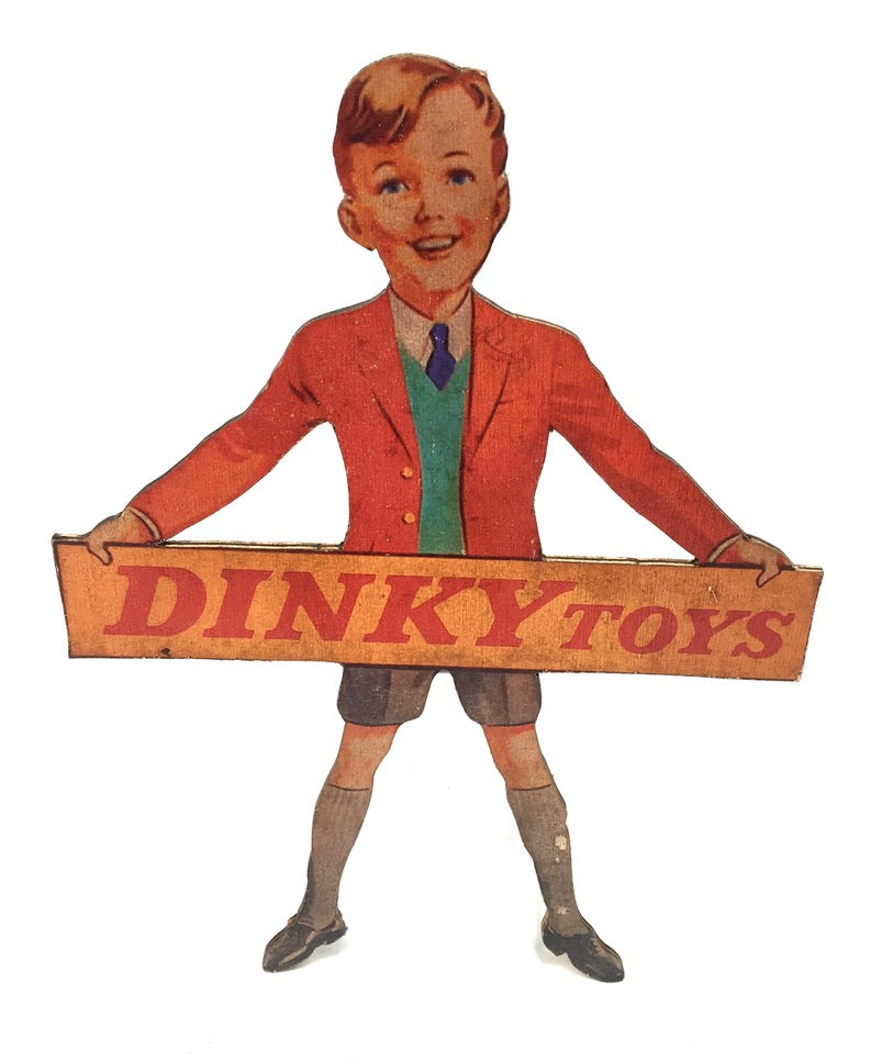Vintage Advertising - Dinky Toys Wooden Boy Printed Shop Display Sign