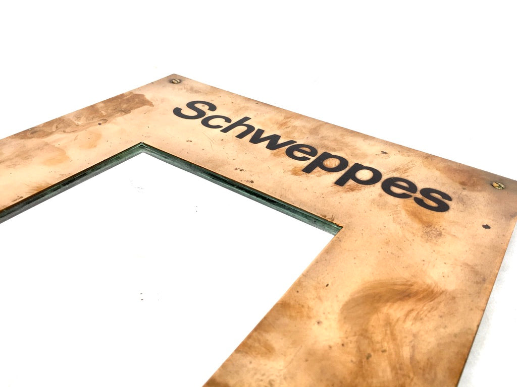 Antique Advertising - Shweppes Wall Hanging Mirror Sign / Pub Menu Board c.1920