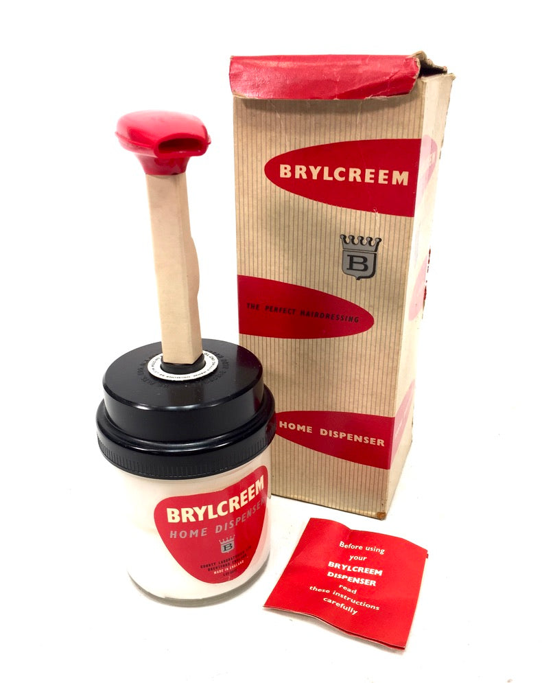 Vintage Unused Brylcreem Home Dispenser Pump Mid 20th Century c.1950 Antique