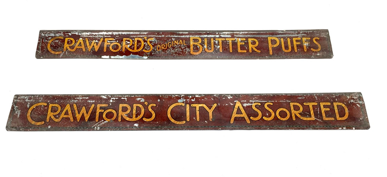 Antique Advertising Crawford & Sons Biscuits Tin Lithograph Shop Shelf Signs