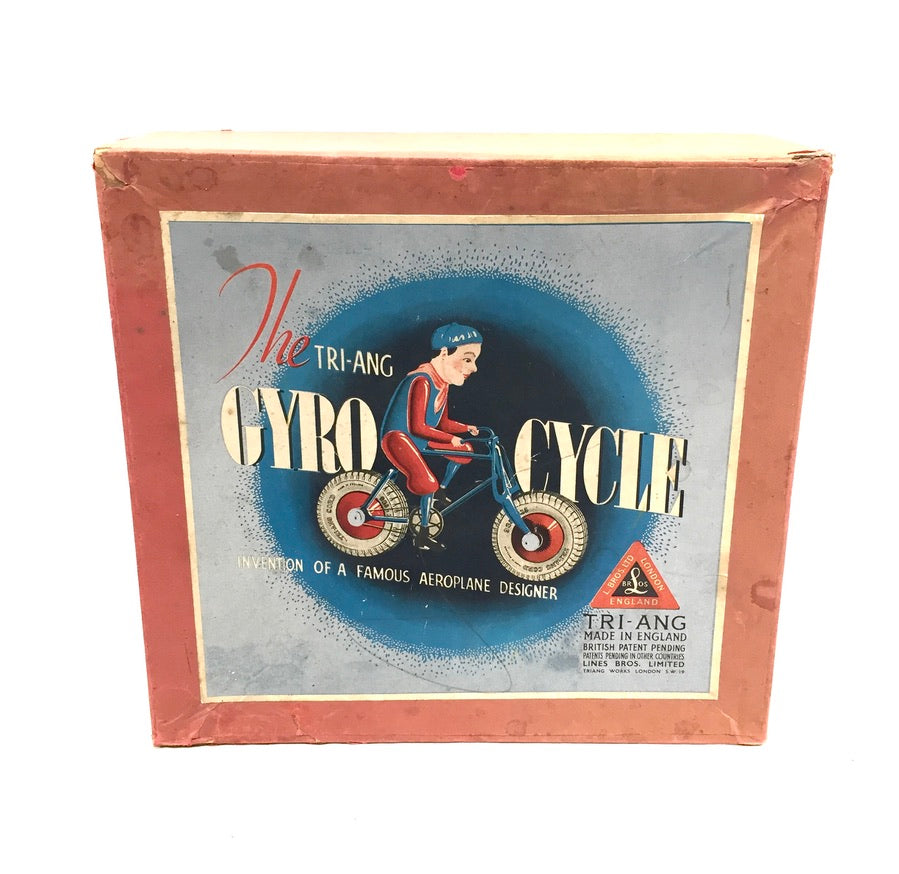 Antique Toys & Games Tri-ang Line Bros Tinplate Gyro Cycle in Original Box c1930