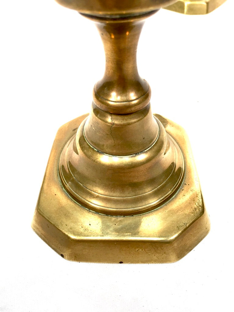 Antique Matching Pair of 20th Century Brass Candle Stick Holders c.1930