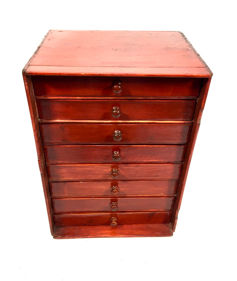 Antique Tabletop Stained Wooden Chest of Specimen Collectors Drawers c.1930