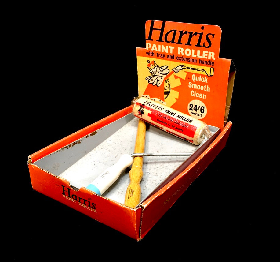Antique Advertising - Vintage Unused Harris Paint Roller Set / Complete c1960