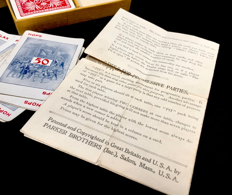 Antique Boxed Pit Trading Playing Card Game Playing Deck / Complete c.1910