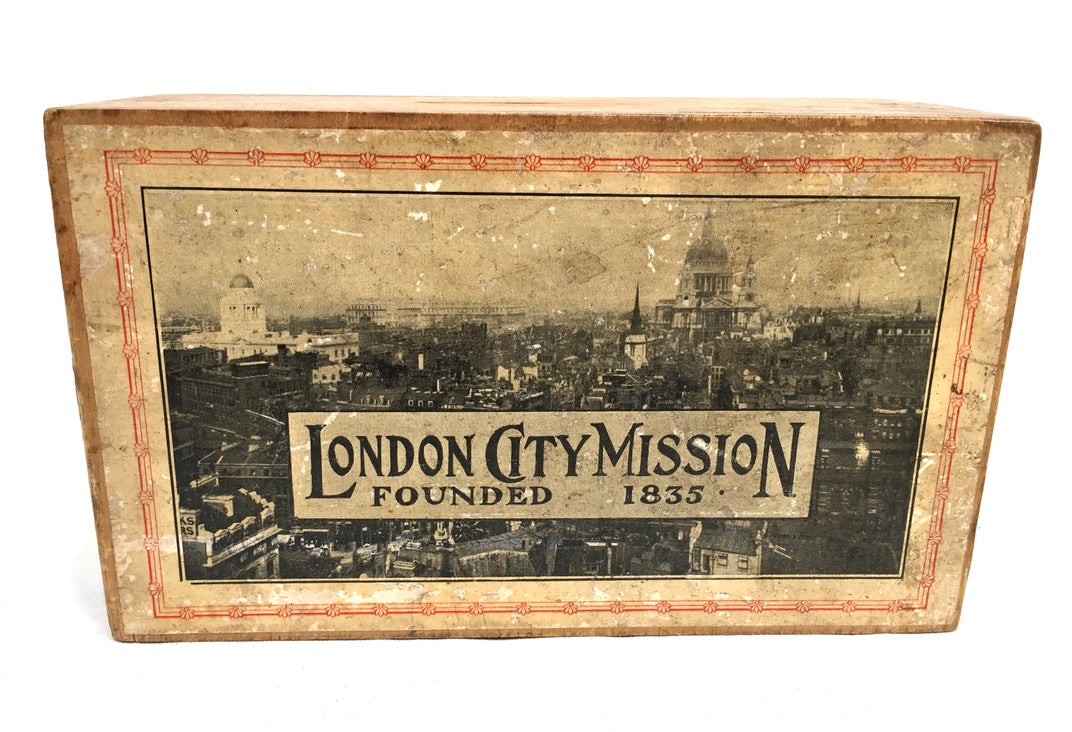Antique London City Missionary Society Collection Money Box Missions to Men 1965