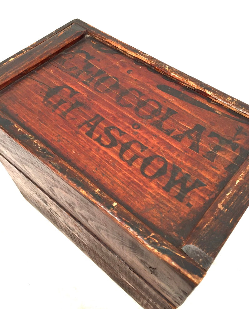 Antique Advertising Wooden Reeves Marzipan Walnut Confectionery Shop Display Box