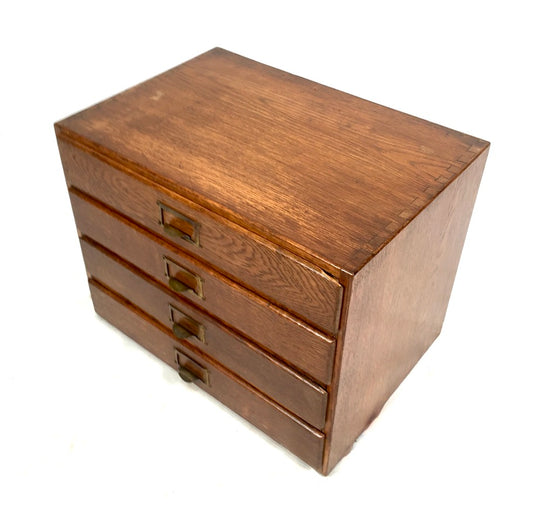 Antique Tabletop Wooden Chest of Drawers / Filing Storage Box Collectors Cabinet