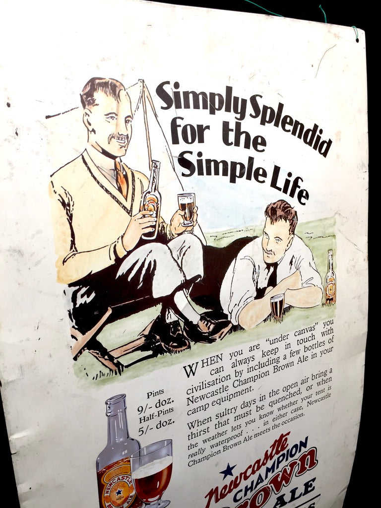 Vintage Advertising Newcastle Champion Brown Ale Simply Splendid Tin Plate Sign
