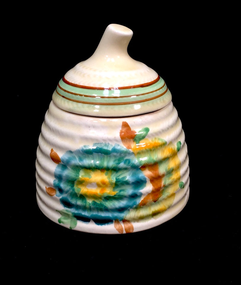 Clarice Cliff Pottery - Honeydew Preserve / Honey Pot / Art Deco / Antique c1936