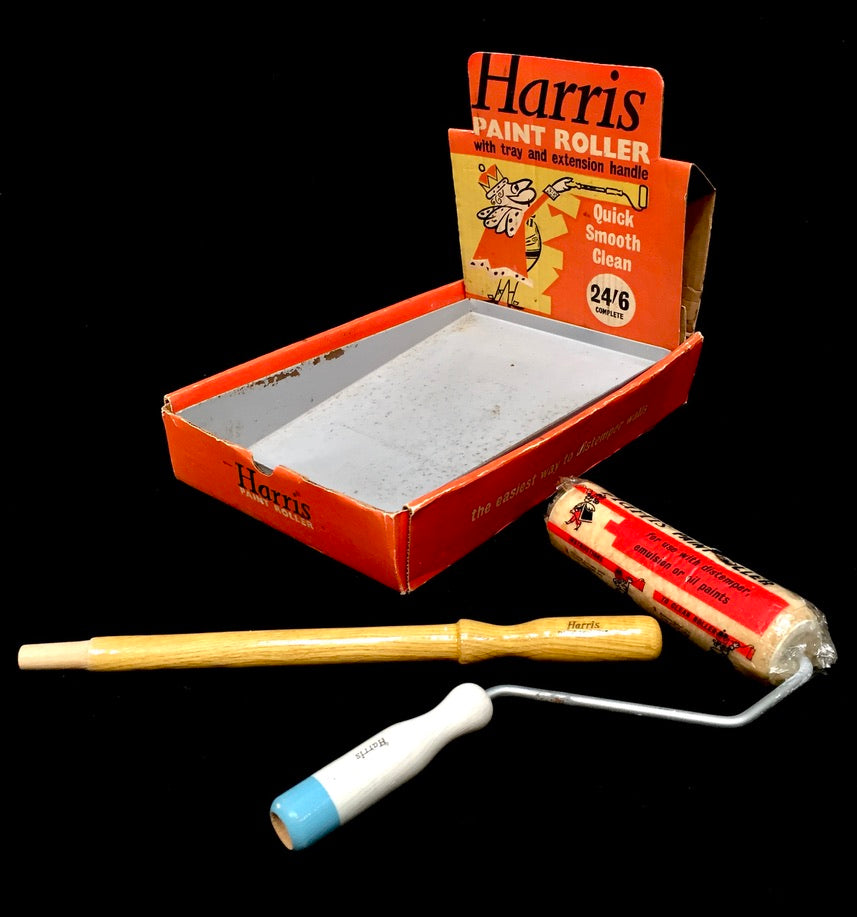 Antique Advertising - Vintage Unused Harris Paint Roller Set / Complete c1960