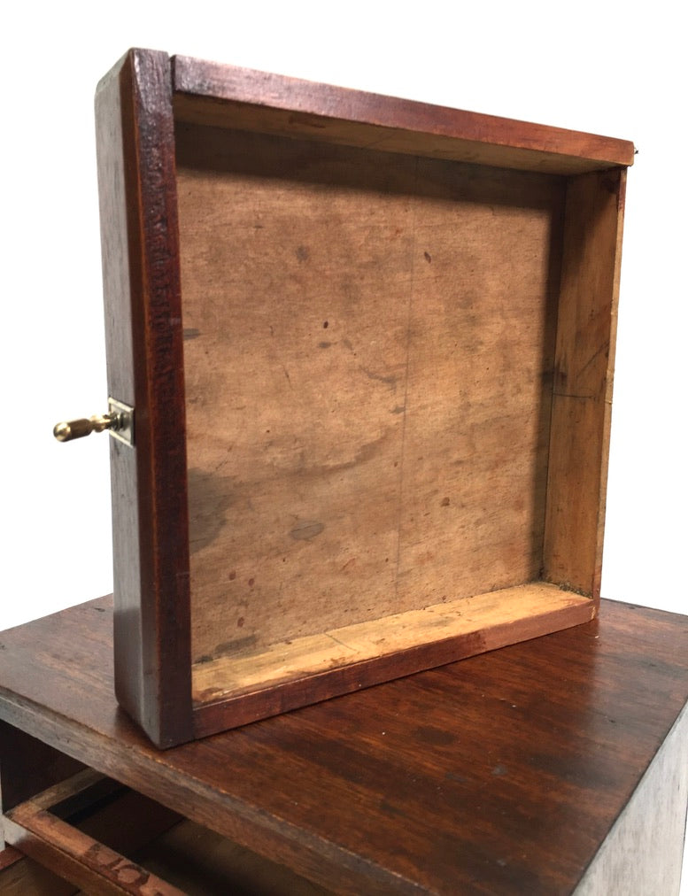 Antique Tabletop Wooden Chest of Drawers / Filing Storage Box Cabinet c.1950