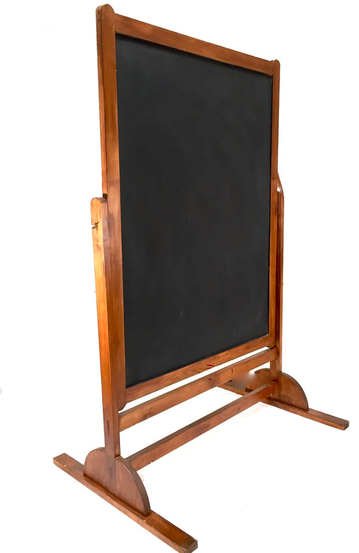 Mid 20th Century Large Double Sided Wooden Framed &nbsp;School Chalkboard Black Board