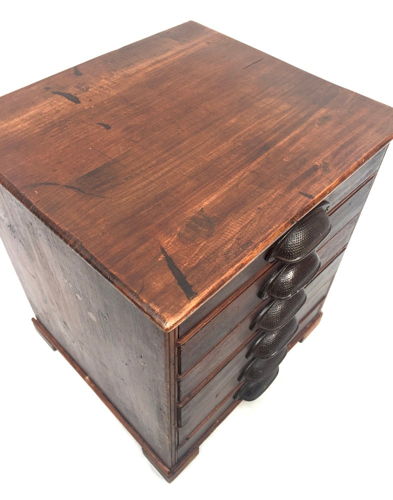 Antique Tabletop Wooden Chest of Collectors Drawers / Printers Storage Box c1900