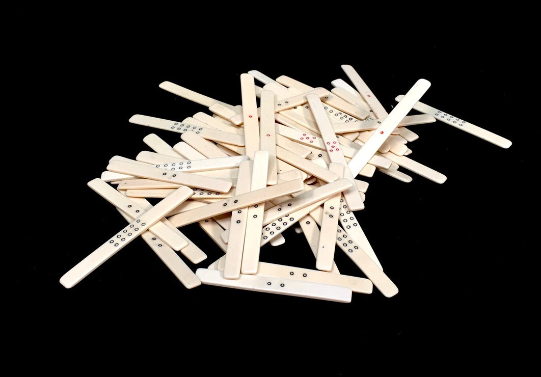 Antique Job Lot of Traditional Bone Mahjong Counting Sticks / Scoring Sticks