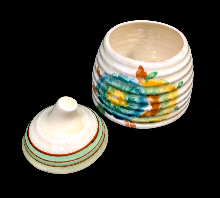 Clarice Cliff Pottery - Honeydew Preserve / Honey Pot / Art Deco / Antique c1936