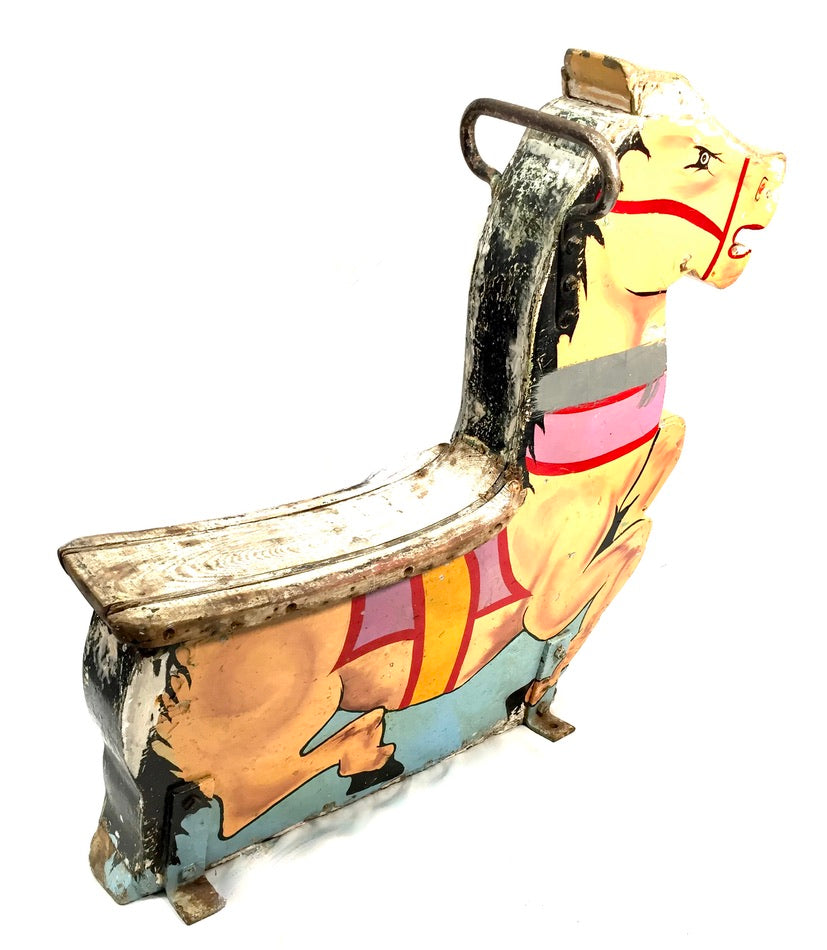 Antique Hand Painted Salvaged Fairground Carousel Animal Horse Figure / Ride