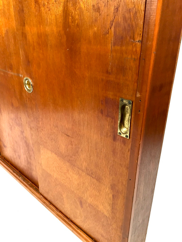 Antique 1930s Large Wall Hanging Wooden Hotel Key Storage Cabinet / Cupboard