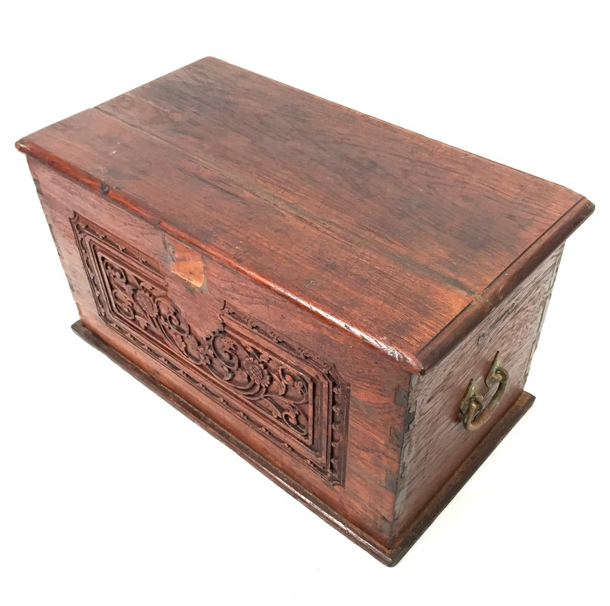 Antique Wooden Carved Blanket Box / Coffer Storage Chest Trunk / Indonesian