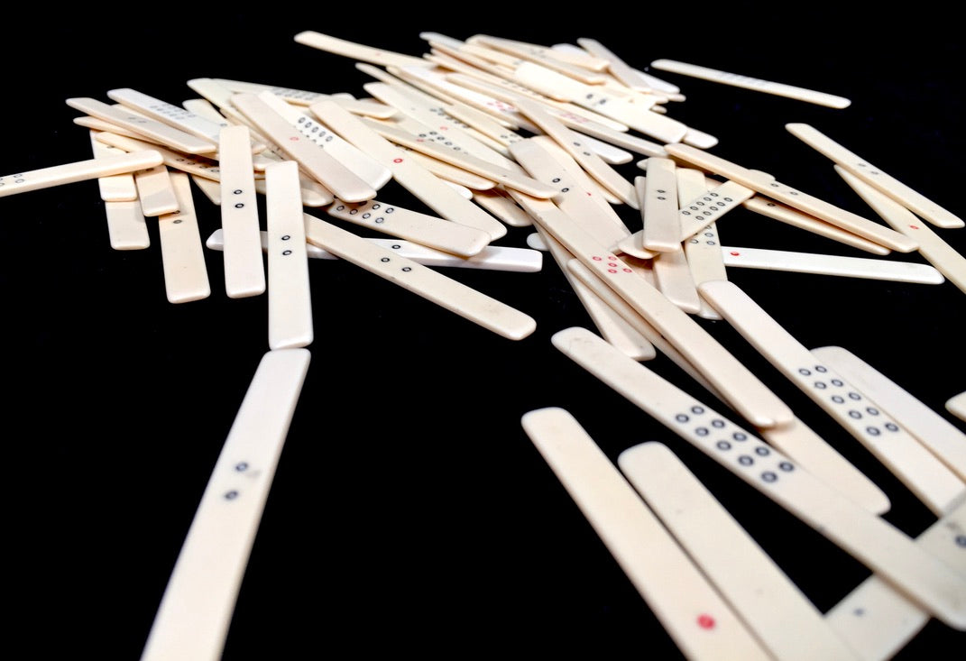 Antique Job Lot of Traditional Bone Mahjong Counting Sticks / Scoring Sticks
