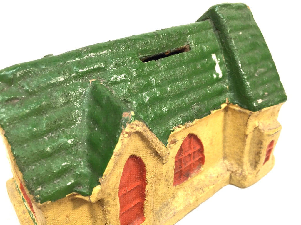Vintage Papier Mache Collection Box For Home Church Fund Money Box / Antique