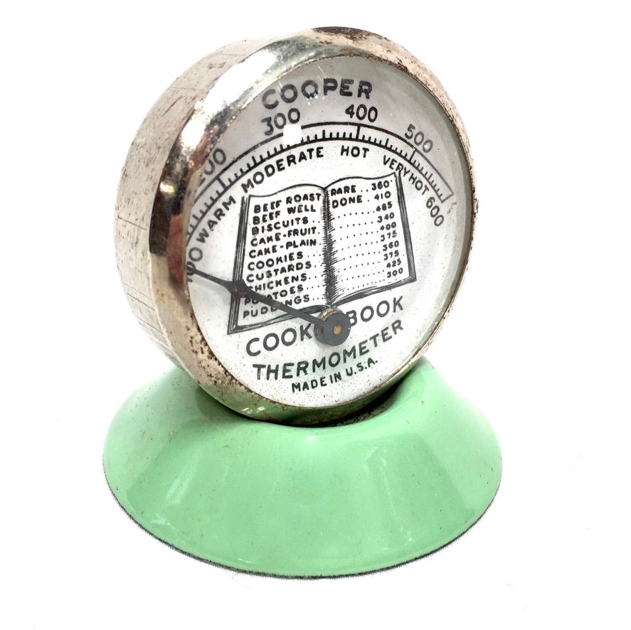 Vintage Cooper's Cookbook Kitchen Oven Thermometer Enamel Kitchenalia / Working