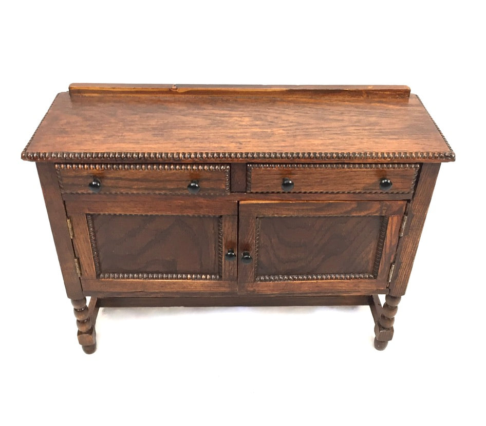 Antique Oak Wooden Miniature Apprentice Furniture Dresser Base / Cabinet / Box
