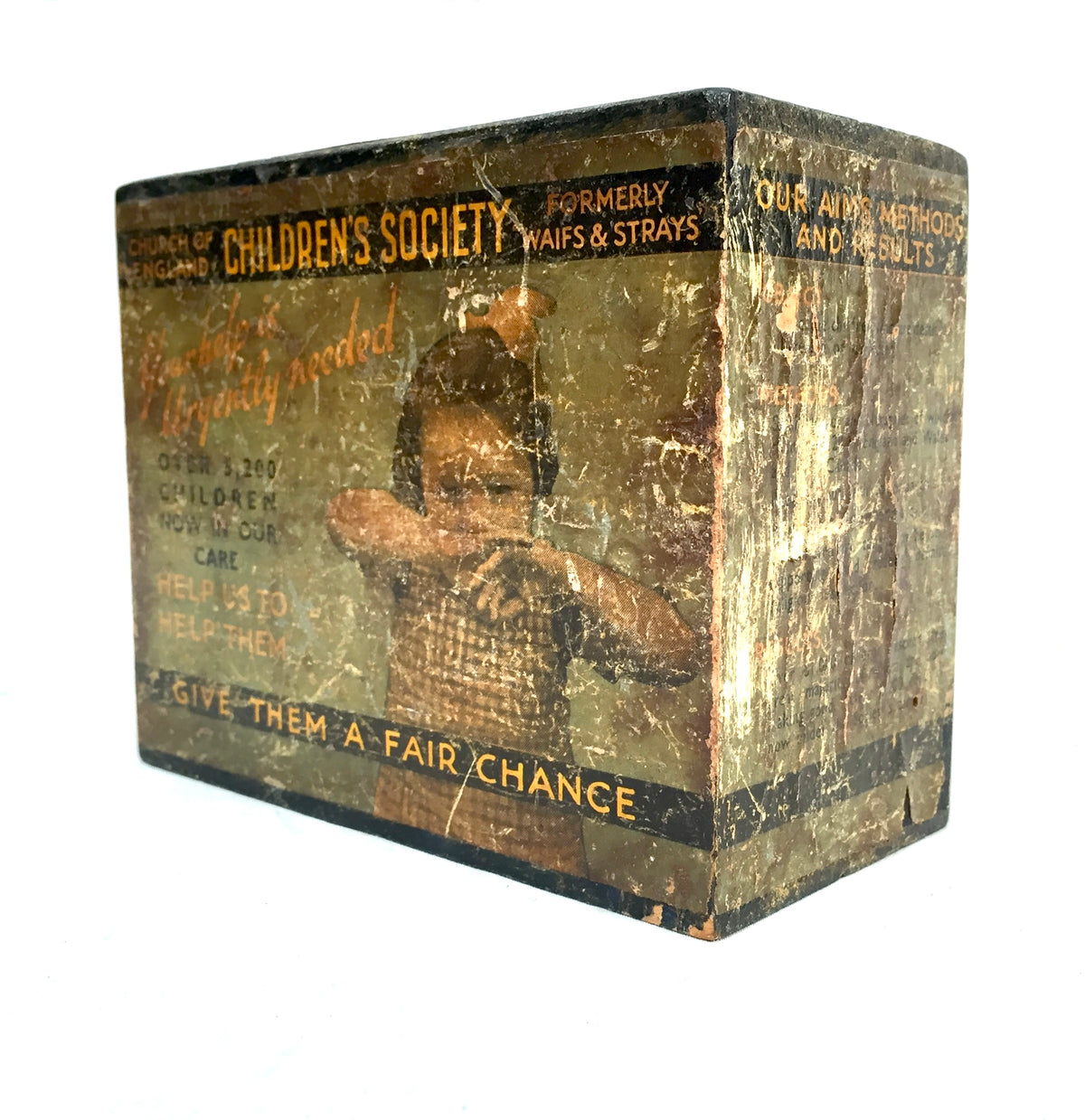 Antique Wooden Penny-A-Week Childrens Society Box / Collection / Offering c.1940