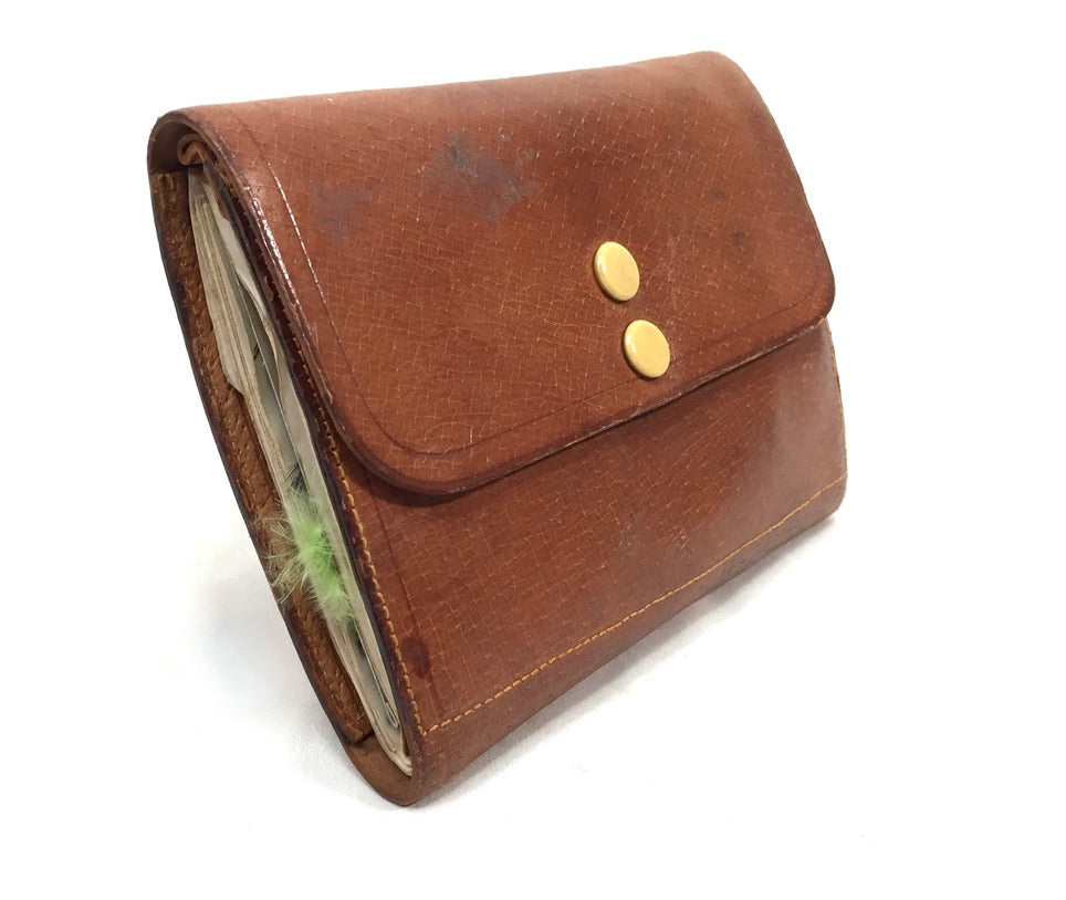 Antique Leather Fly Fishing Storage Wallet / Case By William Robertson Glasgow