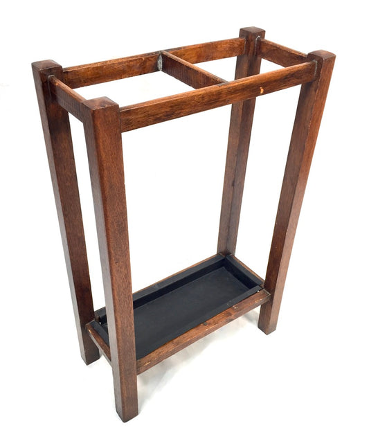 Antique Entrance Hall Oak Wooden Stick and Umbrella Stand Holder c.1930
