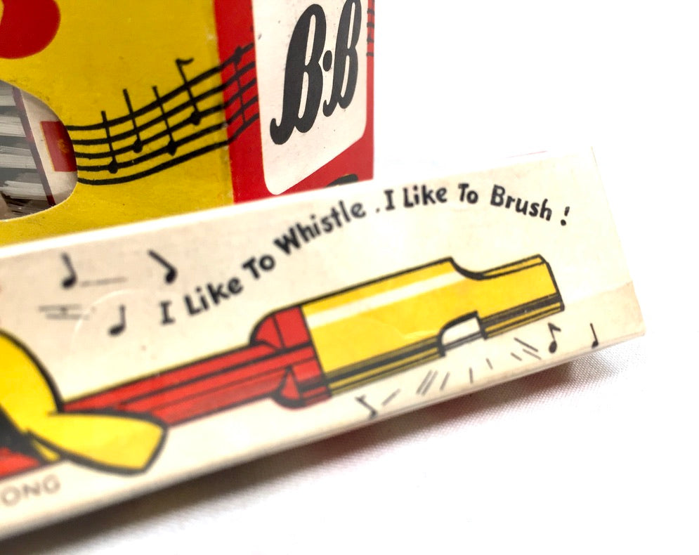Antique Advertising - B-B Band Whistle Toothbrush Shop Display Box c.1950