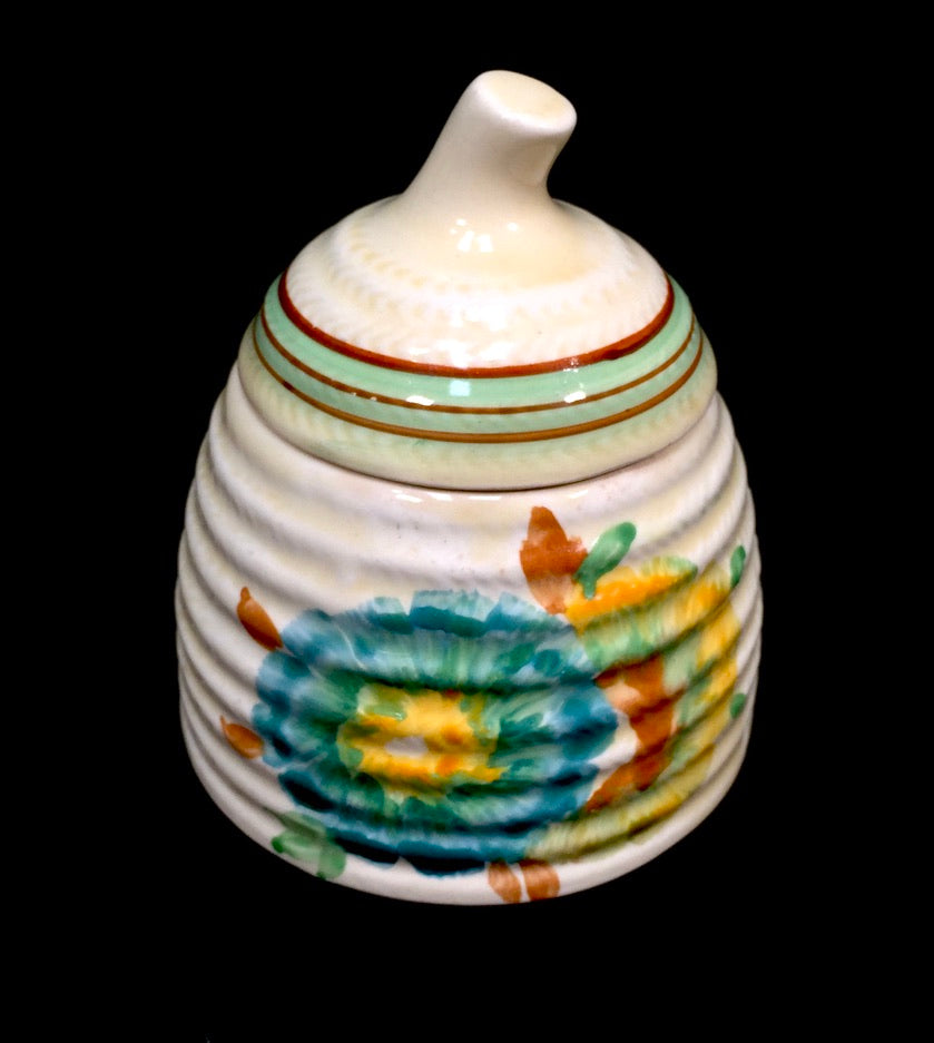 Clarice Cliff Pottery - Honeydew Preserve / Honey Pot / Art Deco / Antique c1936