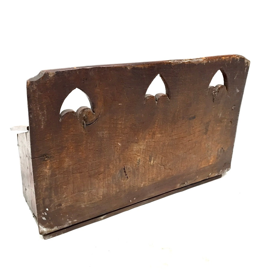 Antique Arts & Crafts Wooden Pine Candle / Knife Box / c.1900 / Wall Hanging