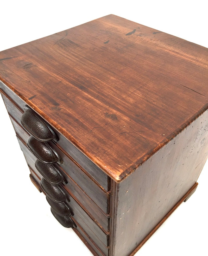 Antique Tabletop Wooden Chest of Collectors Drawers / Printers Storage Box c1900