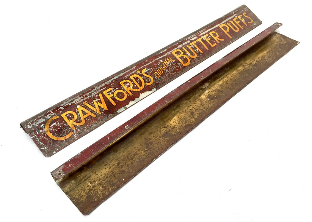 Antique Advertising Crawford & Sons Biscuits Tin Lithograph Shop Shelf Signs