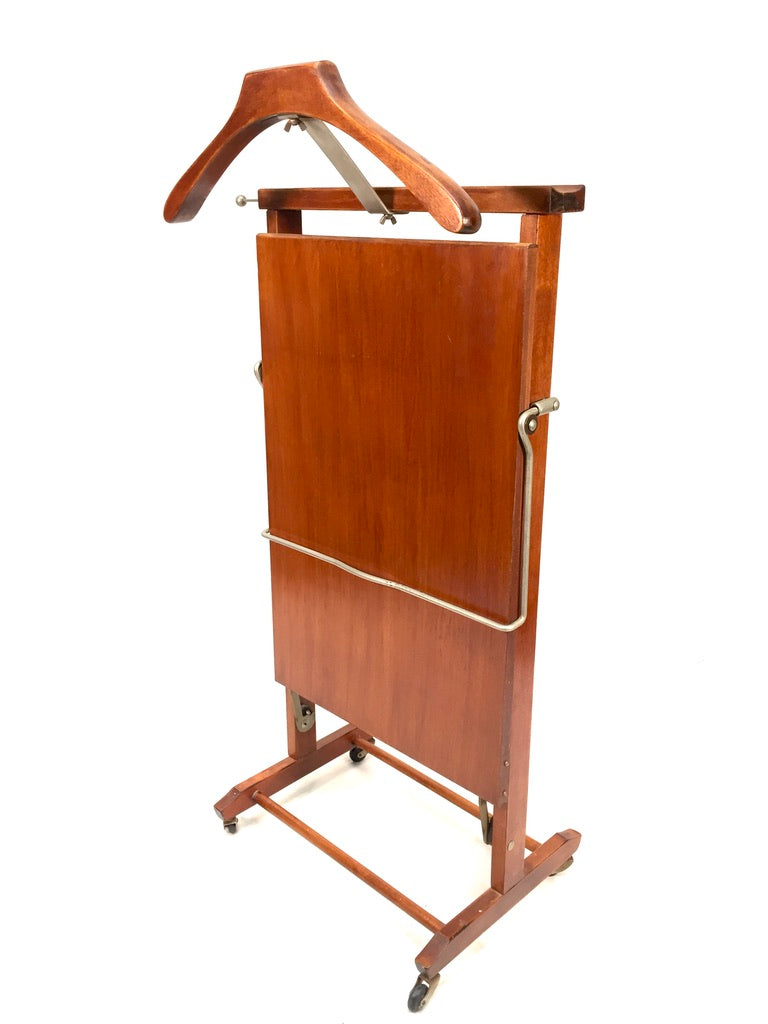 Antique Wooden Gentlemens Valet Stand & Trousers Press Mid 20th Century