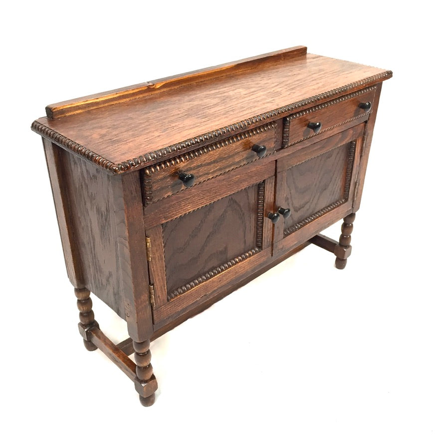 Antique Oak Wooden Miniature Apprentice Furniture Dresser Base / Cabinet / Box
